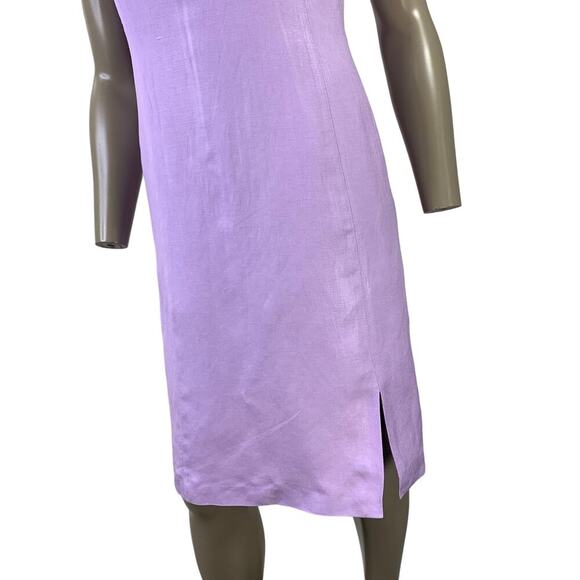 Harve Benard Vintage Linen Blend Sleeveless Sheath Pencil Dress Size 6 Lilac - Picture 5 of 14